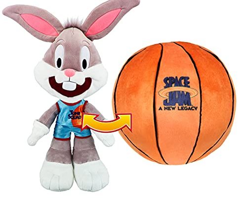 Moose Toys Space Jam: A New Legacy - Transforming Plush - 12" Bugs Bunny into a Soft Plush Basketball - Exclusive, Multicolor, (14591)