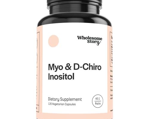 Myo-Inositol & D-Chiro Inositol Blend | 30-Day Supply | Most Beneficial 40:1 Ratio | Hormonal Balance & Healthy Ovarian Function Support for Women | Vitamin B8 | (120 Capsules)