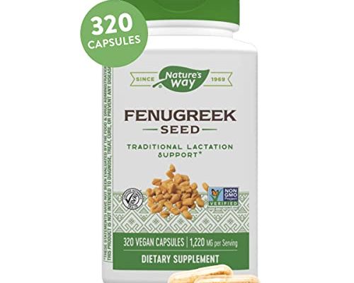 Nature's Way Fenugreek Seed, Traditional Lactation Supplement for Breastfeeding Support*, 1220 mg, 320 Vegan Capsules