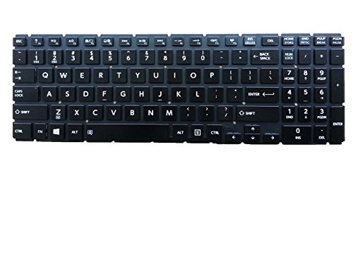 New US Black Backlit Laptop Keyboard No-Frame for Toshiba Satellite L55W-C5256 L55W-C5257 L55W-C5259 L55W-C5278 L55W-C5278D L55W-C5280 L55W-C5352 L55W-C5357 L55W-C5358 Backlight Light Notebook