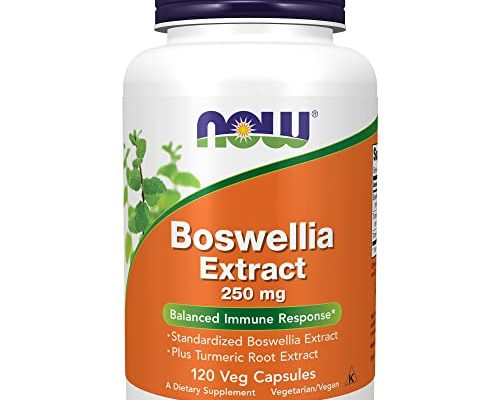 NOW Supplements, Boswellia Extract 250 mg, plus Turmeric Root Extract, 120 Veg Capsules