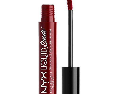 NYX PROFESSIONAL MAKEUP Liquid Suede Cream Lipstick - Cherry Skies (Deep Wine Red)