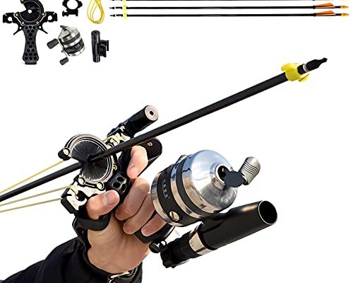 Piaoyu Hunting Fishing Slingshot Archery with Arrows and Laser, Multifunctional Slingshot (Package 3)