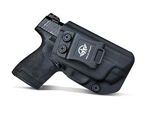 POLE.CRAFT M&P Shield 9mm Holster IWB Kydex Holster for Smith & Wesson M&P Shield 9mm .40 M2.0 S&W Pistol Case - with Integrated Laser - Holster M&P Shield 9mm with Laser (Black, Right Hand)
