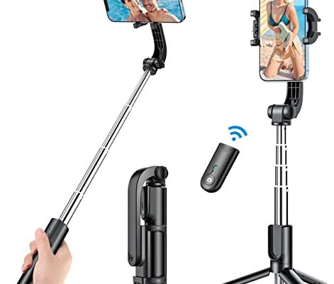 Portable Selfie Stick Tripod for iPhone - Versatile Selfie Stick Remote with Cold Shoe & 1/4" Screw, Phone Stand Tripod for iPhone 14 Plus 14 13 12 Pro Max Mini,Samsung Galaxy S22 Note 20, Pixel 6XL