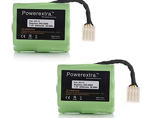 Powerextra 7.2V 4000mAh Battery Compatible with Neato XV-11 XV-12 XV-14 XV-15 XV-21 XV-25, XV Essential, XV Signature Pro Robotic Vacuum Cleaners Replacement Neato Battery 945-0005 205-0001 ( 2 Pack )