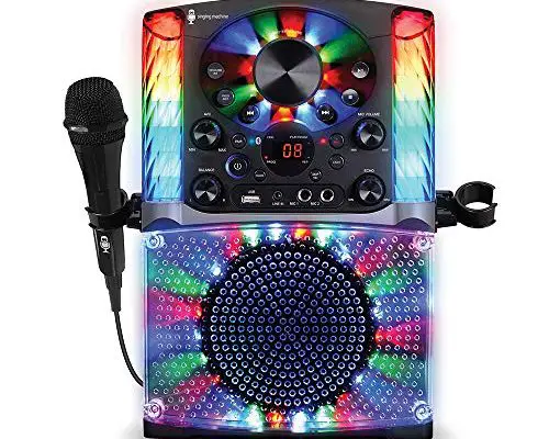 Singing Machine SML625BTBKD Karaoke Machine, Portable Bluetooth CD+G Karaoke System, Black