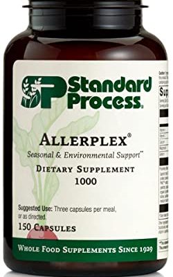 Standard Process Allerplex - Whole Food Liver Support, Lung Health and Mucus Mover Supplement with Vitamin C, Magnesium, Calcium, Fenugreek and Vitamin A - 150 Capsules
