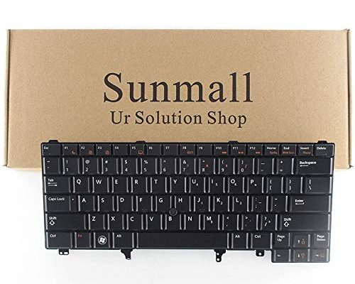 SUNMALL Replacement Keyboard Compatible with Dell Latitude E5420 E5430 E6220 E6320 E6330 E6420 E6430 E6440 Series US Layout (with Backlit & Pointer Stick)