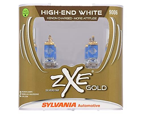 Sylvania 9006SZG.PB2 High Performance SilverStar zXe Gold 9006 Xenon Fueled Halogen Fog Headlight Bulbs with HID Attitude and Alloy Coating, 2 Pack