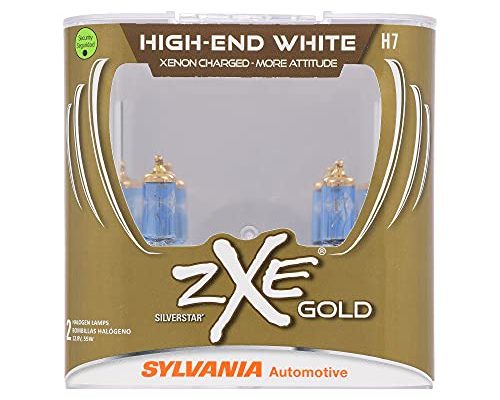 Sylvania H7SZG.PB2 High Performance SilverStar zXe GOLD H7 Halogen Fog Light Bulb HID Attitude and Xenon Fueled, White (2 Pack)
