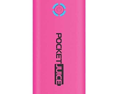 tzumi PocketJuice Mini Portable Charger - 4,000 mAh High-Speed Single USB Port - Compatible with All iPhone and Android Devices & Includes Mini Android-Compatible Micro-USB Cable (Pink) (1)