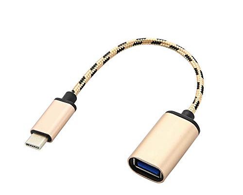 USB C to USB 3.0 Adapter, Type C OTG Cable GOLDED Blue USB C Male to USB A Female Compatible for Nexus 5X 6P LG G5 HTC M10 Sansumg Xiaomi Huawei Andriod MacBook Pro 2017 (Golden)