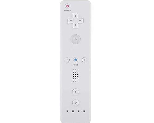 Wii Remote Controller,Wireless Remote Gamepad Controller for Nintend Wii and Wii U,with Silicone Case and Wrist Strap(No Motion Plus),White