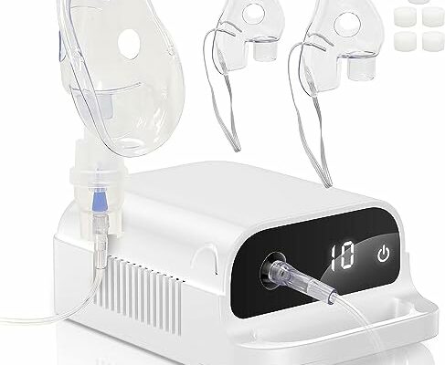 02 Smart Nebulizer, Intelligent Digital Display Nebulizer Machine for Adults and Kids,Low Noise Compression Nebulizer for Breathing Problems,Desktop Jet Nebulizer for Home Use