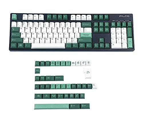 144 Keys Botanical Cherry Profile PBT Dye Sub Keycaps for MX Mechanical Keyboard GMMK Filco Ducky 104 TKL GK61 KBD75 96 GK64 68 (144 key Botanical)