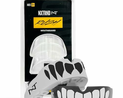 2 Pack Nxtrnd Rush Mouth Guard for Boxing and Other Sports (Black & White Fangs)