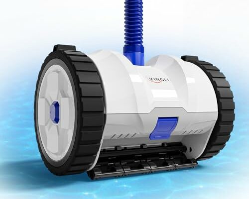 (2024 NEW) VINGLI Pool Cleaner Suction-Side Pool Vacuum Automatic Sweeper for Inground Swimming Pool,Climbs Walls -39.6ft Tangle Free Hose