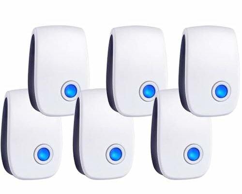 2024 Upgraded Ultrasonic Pest Control Repeller 6 Packs Electronic Pest Repellent Plug in Indoor Sonic Repellent Plug Pest Control for Rodents Cockroach Bug Roach Insects Mice Spiders Mosquitoes