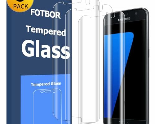 [3-Pack] Galaxy S7 Edge Screen Protector Tempered Glass, CTREEY Full coverage [Case Friendly] HD Clear Screen protector For Samsung Galaxy S7 Edge [Edge to Edge][Anti-Bubble ] (GLASS (Ultra-Clear))