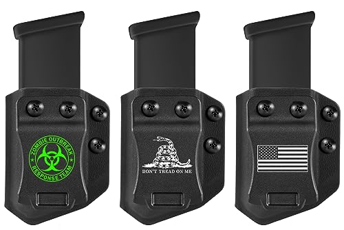 3-Packs Universal Mag Carrier IWB/OWB Magazine Holster for 9mm/.40 Double Stack Magazines