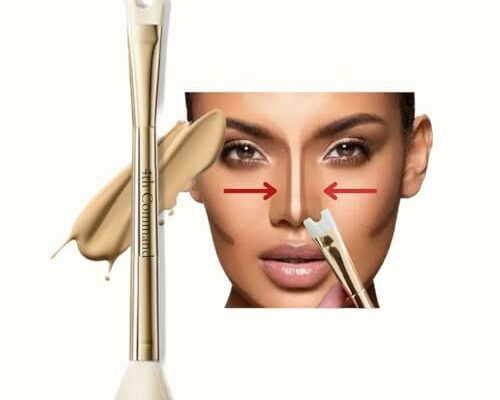 4TH COMMAND Nose Contour U-Shaped Makeup Brush for Sculpting and Defining the Nose 2-in-1 Precision Duo Contour Brush Perfect For Contouring the Nose Viral Soft Innovative Dual-End Gold Brush