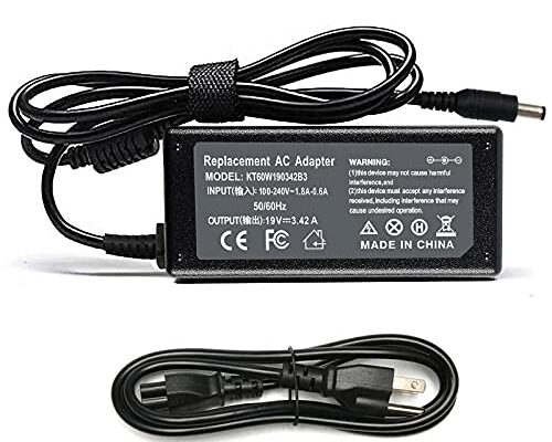 65W 19V 3.42A Laptop Charger for Toshiba Satellite C55 C55D C55T C655 C655D C675 C855 C855D L55 L655 L675 L745 L755 L775D L855 P755 P845T P855 P875 Portege Z30 Z930 Z830 Power Supply Cord