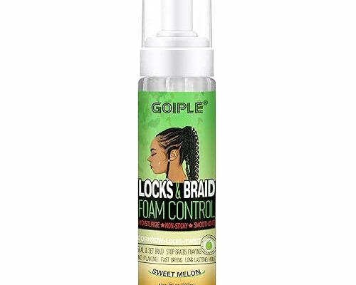 8 fl oz Braid Mousse Hair Braiding Mousse for Braids Twist, Locs, No Flake Extra Hold High Shine and Moisturizes, Frizz Control, High Shine, Lightweight Easy to Apply (Sugar Melon)