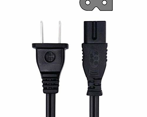 8ft Figure D Power Cord for Vizio Sound Bar SB3651-E6 SB3651-E6B SB3651-F6 SB3651-E6C-RB SB3651-E6C Soundbar 5.1 2 prong Power Cord AC Extension Cable Replacement