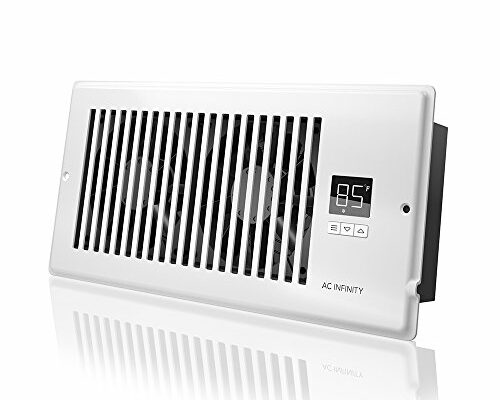 AC Infinity AIRTAP T4, Quiet Register Booster Fan with Thermostat 10-Speed Control, Heating Cooling AC Vent, Fits 4” x 10” Register Holes, White