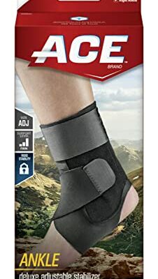 ACE Brand Deluxe Adjustable Ankle Stabilizer, Firm Stabilizing Support for Weak, Sore or Injured Joints, Adjustable Ankle Brace, Breathable, One Size Fits Most