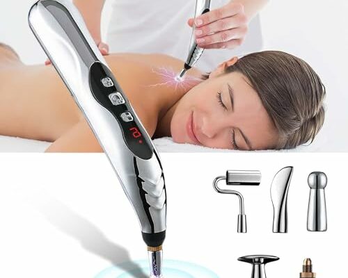 Acupuncture Pen, Electronic Pain Relief Therapy, 5-in-1 Merídiān Energy Pulse Massage Pen, USB Energy Pen, Pain Relief Tools, Gifts for Women & Men, Gel-Free