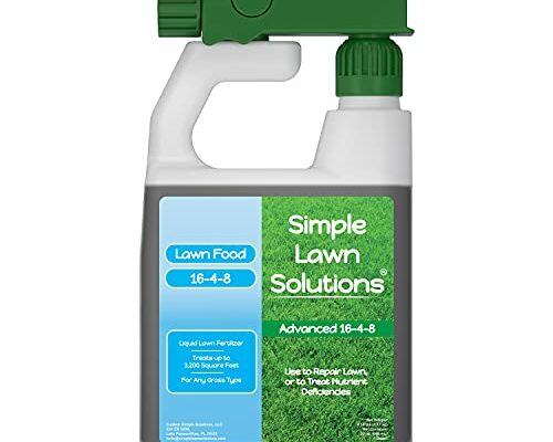 Advanced 16-4-8 Balanced NPK - Lawn Food Quality Liquid Fertilizer - Spring & Summer Concentrated Spray - Any Grass Type - Simple Lawn Solutions (32 ounce)