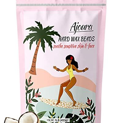 Ajoura 1lb Refill Wax Beans for Hair Removal Kit, Brazilian Coarse Waxing for Bikini, Face, Eyebrow, Back, Chest, Legs, Armpit, At Home Waxing Beads for Women Men