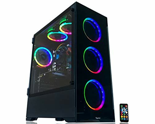 Alarco Gaming PC Desktop Computer Intel 3.70GHz,16GB Ram,512 GB SSD,Windows 11 pro,WiFi Ready,Video Card RX 580 8GB, 6 RGB Fans with Remote