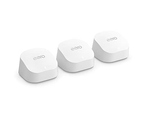 Amazon eero 6+ mesh Wi-Fi router | 1.0 Gbps Ethernet | Coverage up to 4,500 sq. ft. | Connect 75+ devices | 3-Pack | 2022 release