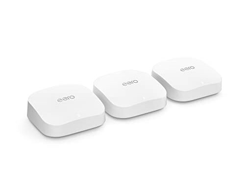 Amazon eero Pro 6E mesh Wi-Fi router | 2.5 Gbps Ethernet | Coverage up to 6,000 sq. ft | Connect 100+ devices | Ideal for streaming, working, and gaming | 3-Pack | 2022 release