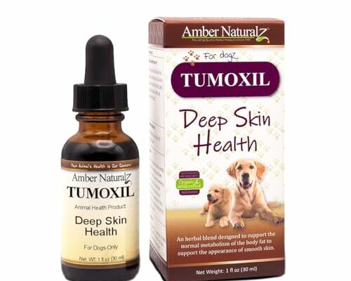 Amber NaturalZ Tumoxil Deep Skin Health Herbal Supplement for Dogs and Puppies | Canine Herbal Supplement for Skin and Metabolism Support | 1 Fluid Ounce Glass Bottle | Manufactured in The USA