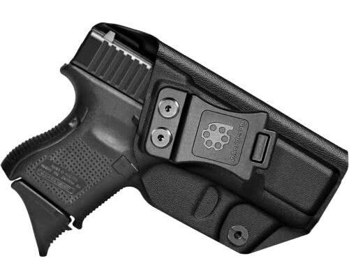 Amberide IWB & OWB KYDEX Holster Fit: Glock 26 (Gen 1 2 3 4 5) & Glock 27 33 (Gen 3 4) Pistol, Inside Waistband Concealed Carry, Adjustable Cant & 'Posi-Click' Retention, USA Made by Amberide