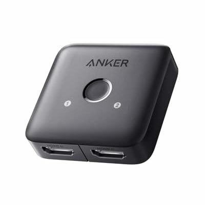 Anker HDMI Switch, 4K@60Hz Bi-Directional HDMI Switcher, 2 in 1 Out with Smooth Finish, Supports HDR, 3D, Dolby, Compatible with Laptops, PC, Xbox Series, PS5 / PS4, Projector, and More