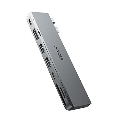 Anker USB C Hub for MacBook, Anker 547 USB-C Hub (7-in-2), Compatible with Thunderbolt 4 USB C Port, 4K HDMI, USB C and 2 USB A Data Ports for MacBook Pro 13 Inch, MacBook Air M1 / M2, and More