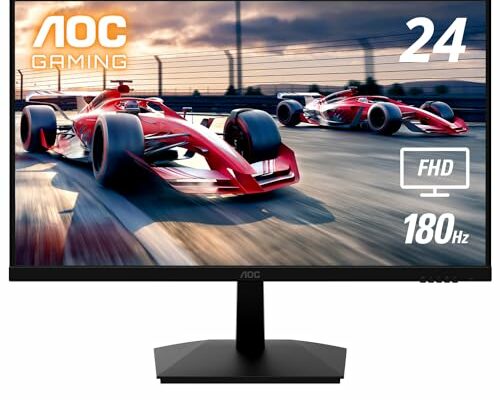 AOC 24G15N 24" 180Hz 1ms Gaming Monitor - Full HD, Adaptive-Sync, 3-Sided Frameless, HDR Ready, 3-Year Zero-Bright-Dot