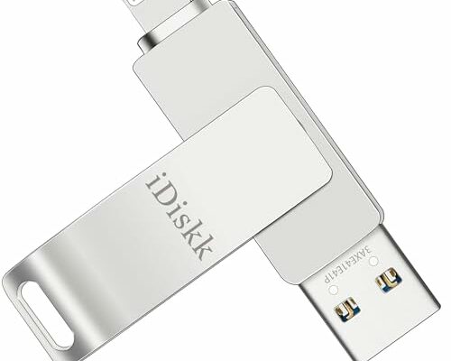 【App-le Certified】iDiskk 128GB Photo Storage Stick iPhone Storage Flash Drive for iPhone usb storage flash drive,iPhone USB External Storage for Mac,iPad and PC Photo Stick for Photos Videos Contacts