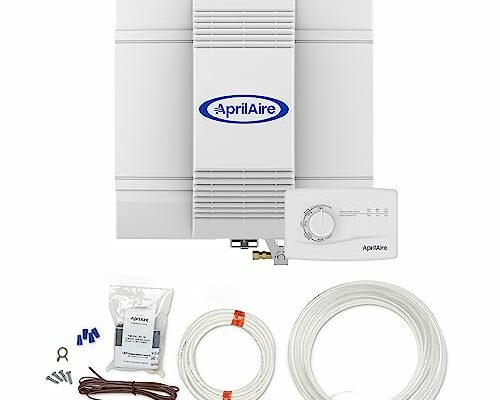 AprilAire 700M 18-gal. Whole-House Fan Powered Evaporative Humidifier with Manual Control for up to 5,300 sq. ft. + AprilAire Model 5845 Humidifier Installation Kit