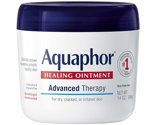 Aquaphor Healing Ointment Advanced Therapy Skin Protectant, Body Moisturizer for Dry Skin, Minor Cuts and Burns, Dry Cuticles, Cracked Heels, Hands and Lips, 14 Oz Jar