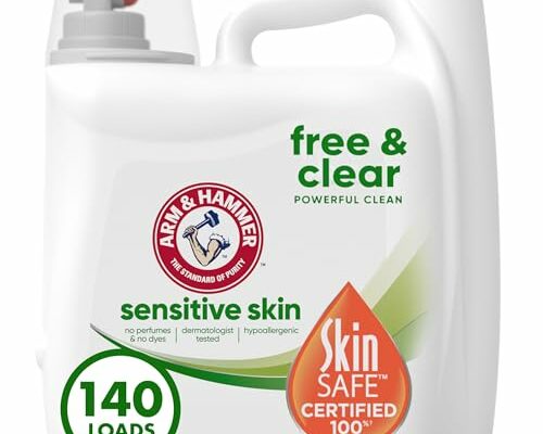 Arm & Hammer Sensitive Skin Free & Clear, 140 Loads Liquid Laundry Detergent, 140 Fl oz