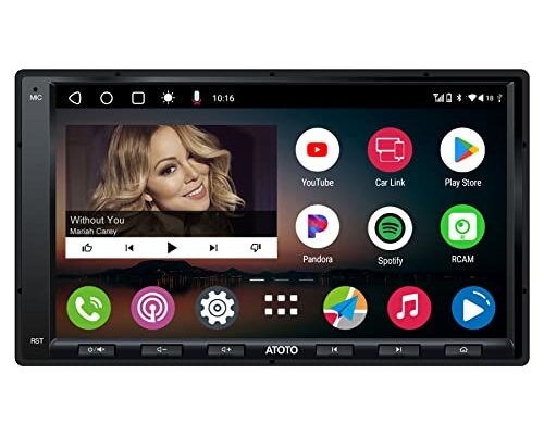 ATOTO A6PF Android Double-DIN Car Stereo, Wireless CarPlay, Wireless Android Auto, Mirrorlink, 7" Touchscreen in-Dash Navigation, GPS Tracker, WiFi/BT/USB Tethering, HD LRV, 2G+32G, A6G2A7PF