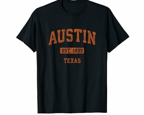 Austin Texas TX Vintage Athletic Sports Design T-Shirt