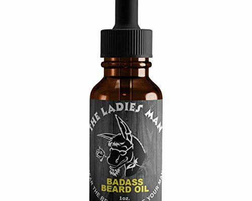 Badass Beard Care Oil For Men - The Ladies Man Scent, 1 oz - All Natural Ingredients, Keeps Beard and Mustache Full, Soft and Healthy