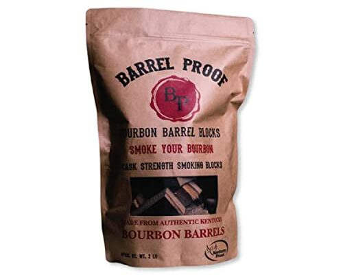 Barrel Proof Bourbon Barrel Blocks, Cask Strength Smoking Wood Chunks for Grilling, 2 Pound Resealable Bag, Natural (ACWC)